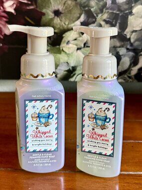 NEW 2-Pc WHIPPED WHITE COCOA Foaming Hand Soap Bath & Body Works